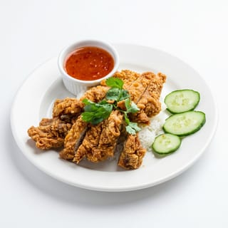 Crispy Chicken Over Rice