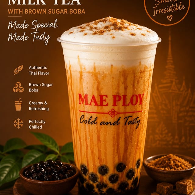 Thai Milk Tea With Brown Sugar.